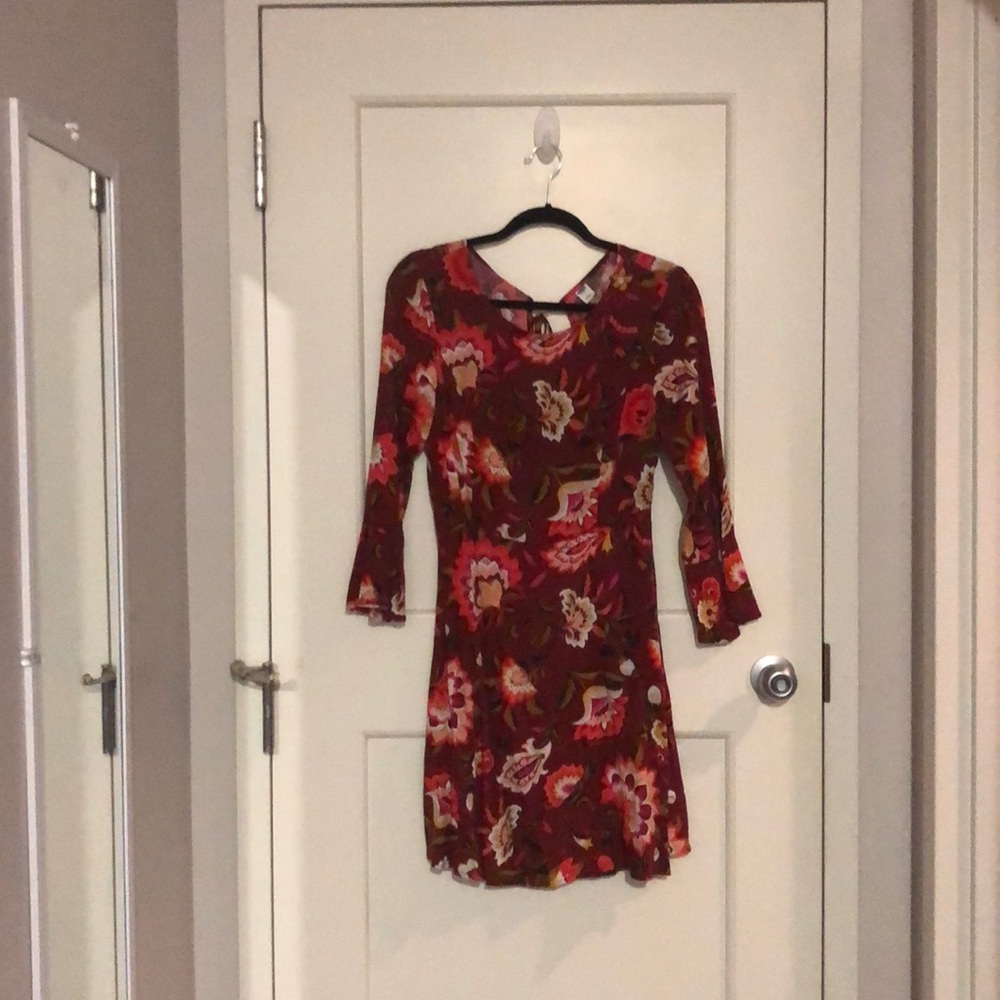 Red floral dress